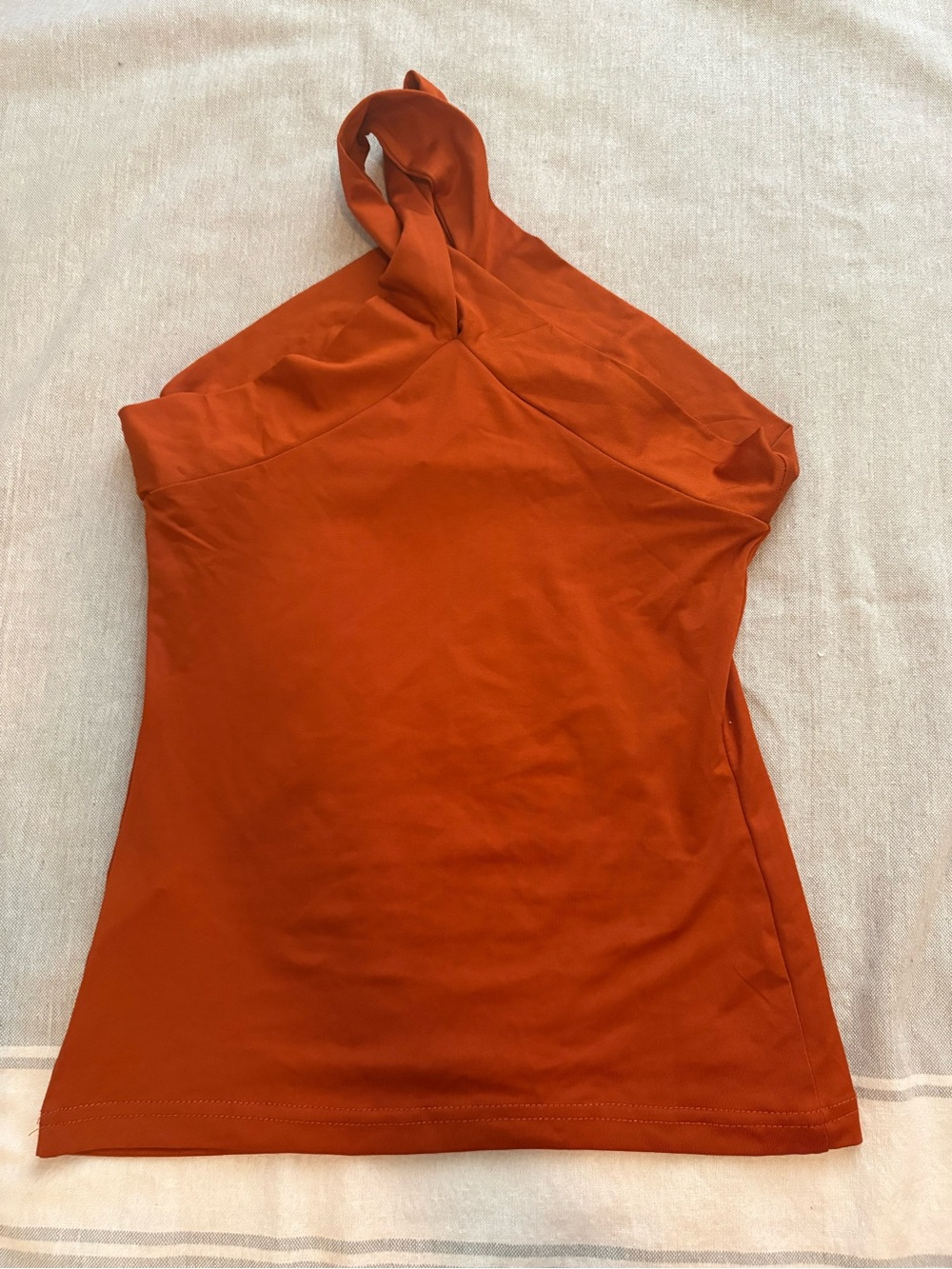 SHEIN One-Shoulder Rust Orange Tank Top